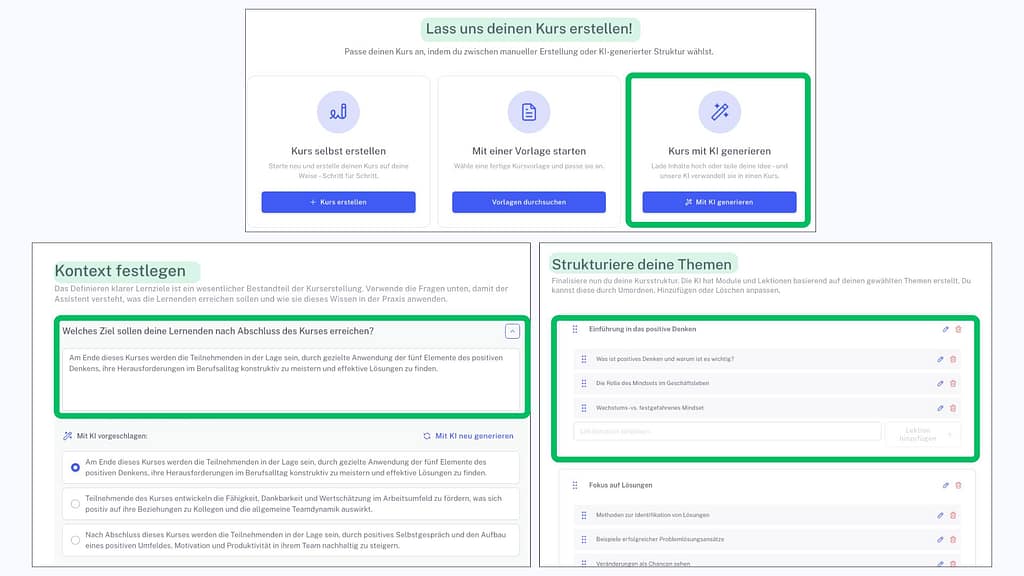 Online Kurs Erstellen mit KI in Mentortools
