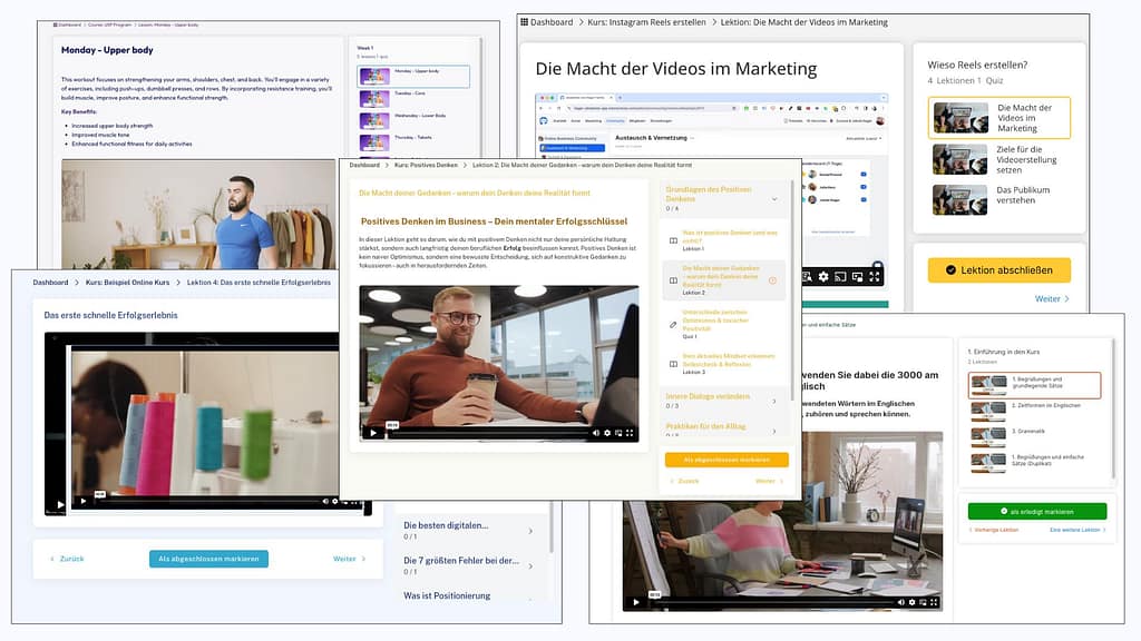 Online-Kurse erstellen in unterschiedlichen Designs