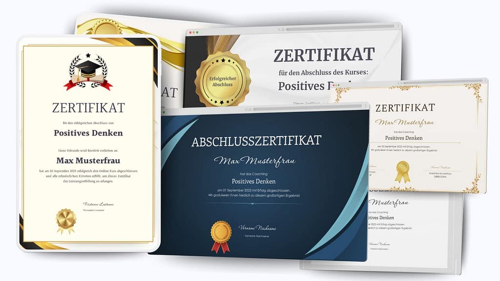 Zertifikate für Online Kurse automatisiert in Mentortools generiert.