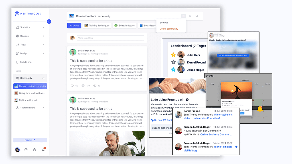 Eine geschlossene Online-Community in Mentortools